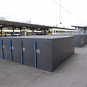 Tübingen, HBF, Gleis 1, Fahrradboxen